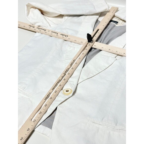 Cartonnier Anthropologie Linen Blend Blazer Jacket Women’s 10 Medium Boho White - Picture 11 of 12